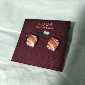 NWT Aqua Sterling Silver Gold Earrings